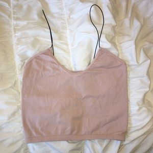 Free people light pink cropped tank top